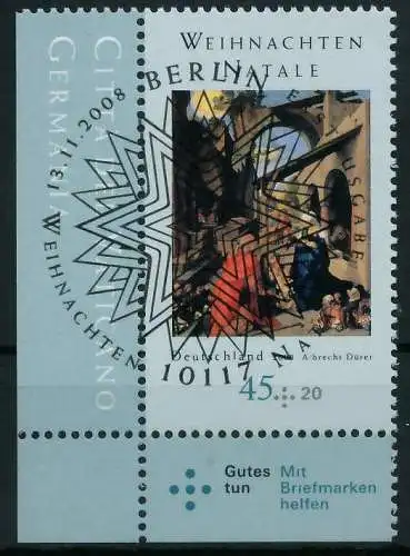 BRD 2008 Nr 2703 ESST zentrisch gestempelt ECKE-ULI 8487FE