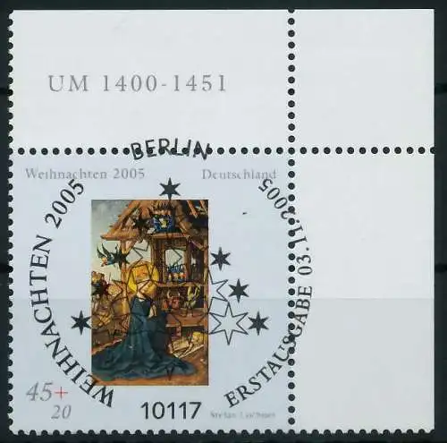 BRD BUND 2005 Nr 2492 ESST zentrisch gestempelt ECKE-ORE 848DBA