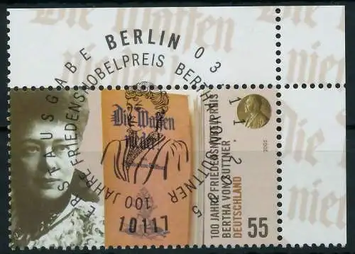 BRD BUND 2005 Nr 2495 ESST zentrisch gestempelt ECKE-ORE 849DC6