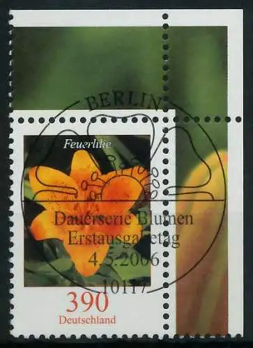 BRD DS BLUMEN Nr 2534 ESST zentrisch gestempelt ECKE-ORE 84A226