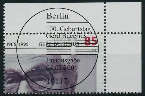 BRD BUND 2006 Nr 2538 ESST zentrisch gestempelt ECKE-ORE 84A24E