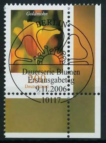 BRD BUND DS BLUMEN Nr 2568 ESST zentrisch gestempelt ECKE-UR 84A47E