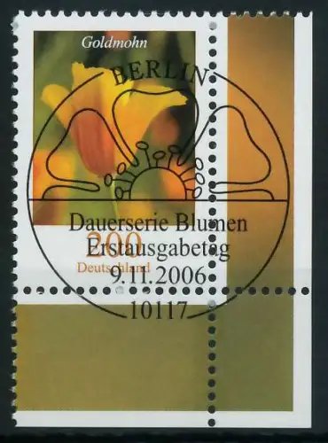 BRD BUND DS BLUMEN Nr 2568 ESST zentrisch gestempelt ECKE-UR 84A47E