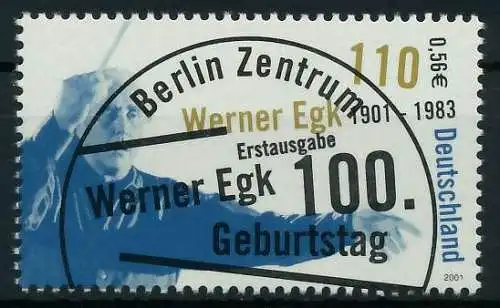 BRD 2001 Nr 2186 ESST zentrisch gestempelt 84CE86