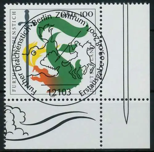 BRD BUND 2001 Nr 2207 ESST zentrisch gestempelt ECKE-URE 84CF4A