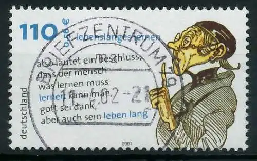 BRD 2001 Nr 2209 zentrisch gestempelt 84CF6E