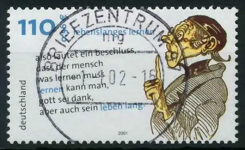 BRD 2001 Nr 2209 zentrisch gestempelt 84CF7E