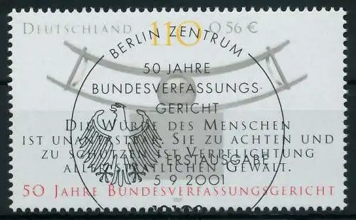 BRD 2001 Nr 2214 ESST zentrisch gestempelt 84CFB6