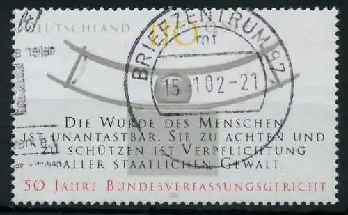 BRD 2001 Nr 2214 zentrisch gestempelt 84CFDA