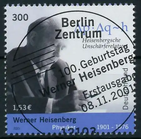 BRD 2001 Nr 2228 ESST zentrisch gestempelt 84D09E