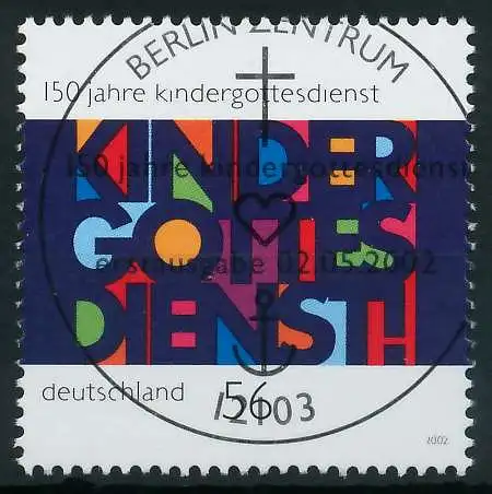 BRD 2002 Nr 2256 ESST zentrisch gestempelt 84D242