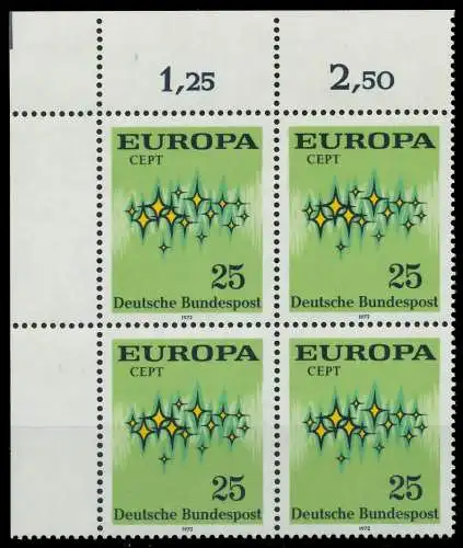 BRD BUND 1972 Nr 716 postfrisch VIERERBLOCK ECKE-OLI 84EEAE