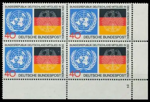 BRD 1973 Nr 781 postfrisch VIERERBLOCK FORMNUMMER 2 84FF1E
