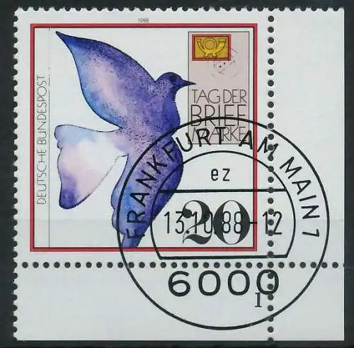BRD 1988 Nr 1388 zentrisch gestempelt FORMNUMMER 1 851322