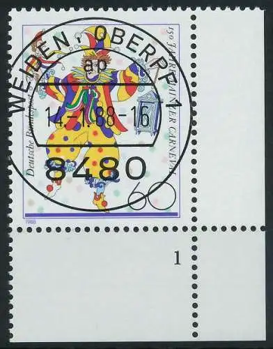 BRD 1988 Nr 1349 zentrisch gestempelt FORMNUMMER 1 85147E