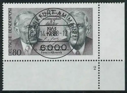 BRD BUND 1988 Nr 1351 zentrisch gestempelt FORMNUMMER 2 8514AE