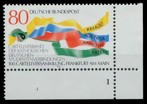 BRD BUND 1986 Nr 1283 postfrisch FORMNUMMER 1 S74C5EE