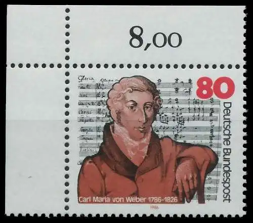 BRD 1986 Nr 1284 postfrisch ECKE-OLI S74C61A