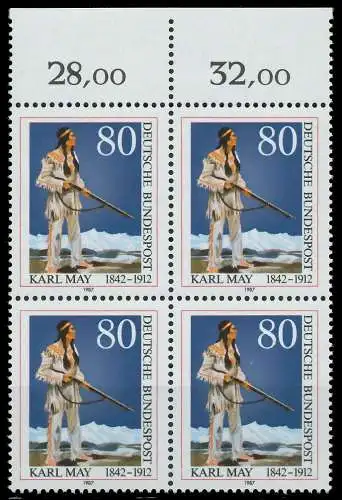 BRD 1987 Nr 1314 postfrisch VIERERBLOCK ORA 858FEE