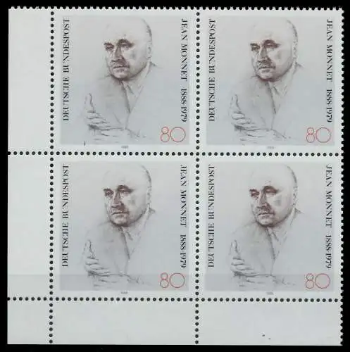 BRD BUND 1988 Nr 1372 postfrisch VIERERBLOCK ECKE-ULI 85A61E