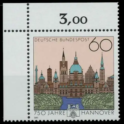 BRD 1991 Nr 1491 postfrisch ECKE-OLI S76317E