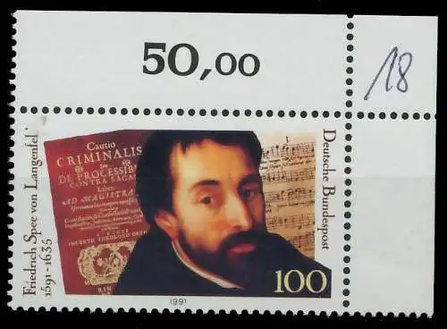 BRD 1991 Nr 1503 postfrisch ECKE-ORE 85D432