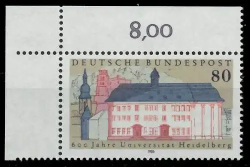BRD 1986 Nr 1299 postfrisch ECKE-OLI 85EDF6