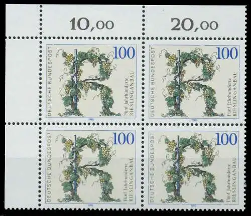BRD 1990 Nr 1446 postfrisch VIERERBLOCK ECKE-OLI 85EE7E