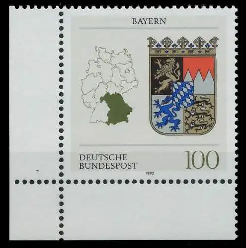 BRD 1992 Nr 1587 postfrisch ECKE-ULI 85EF1E
