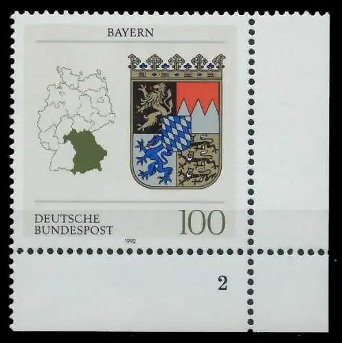 BRD 1992 Nr 1587 postfrisch FORMNUMMER 2 S76659A