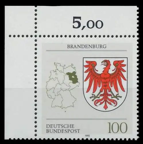 BRD 1992 Nr 1589 postfrisch ECKE-OLI 85EF32