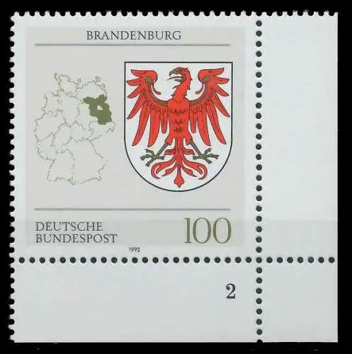 BRD 1992 Nr 1589 postfrisch FORMNUMMER 2 S7665E2