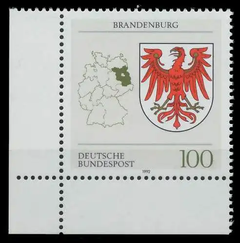 BRD 1992 Nr 1589 postfrisch ECKE-ULI 85EF46