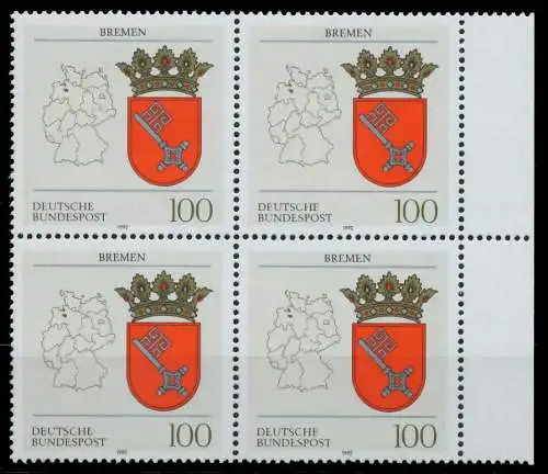 BRD 1992 Nr 1590 postfrisch VIERERBLOCK SRA 85EF72