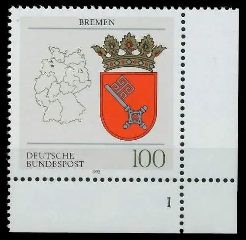 BRD 1992 Nr 1590 postfrisch FORMNUMMER 1 85EF7E