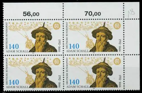 BRD 1992 Nr 1607 postfrisch VIERERBLOCK ECKE-ORE 85F1D6