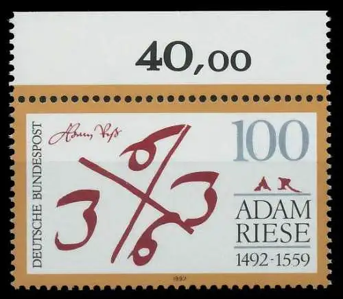 BRD 1992 Nr 1612 postfrisch ORA 85F282