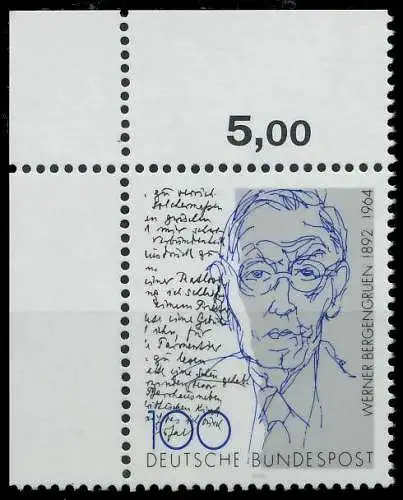 BRD 1992 Nr 1629 postfrisch ECKE-OLI S7748D2