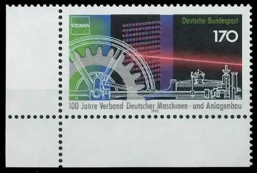 BRD 1992 Nr 1636 postfrisch ECKE-ULI 86343E