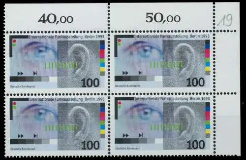 BRD 1993 Nr 1690 postfrisch VIERERBLOCK ECKE-ORE 86375A