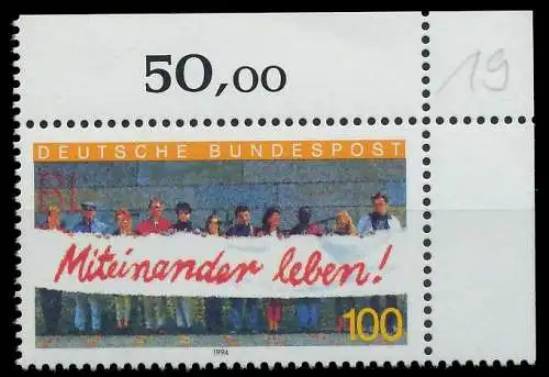 BRD 1994 Nr 1725 postfrisch ECKE-ORE 86524E