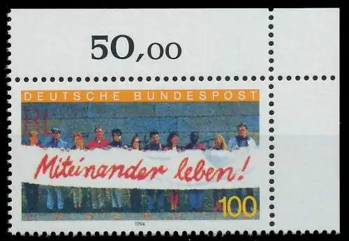 BRD 1994 Nr 1725 postfrisch ECKE-ORE 86527E