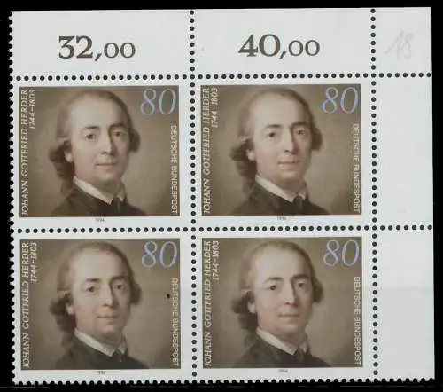 BRD 1994 Nr 1747 postfrisch VIERERBLOCK ECKE-ORE 86540A