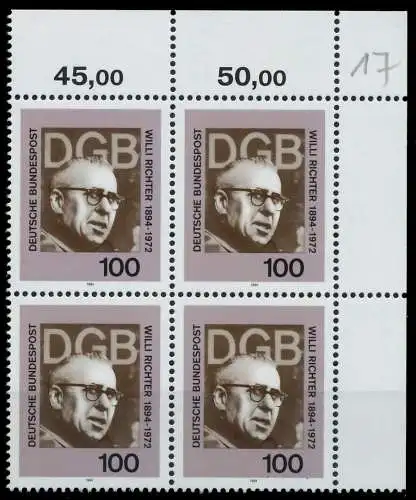 BRD 1994 Nr 1753 postfrisch VIERERBLOCK ECKE-ORE 8654A2