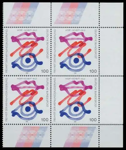 BRD 1995 Nr 1789 postfrisch VIERERBLOCK ECKE-URE 86598A