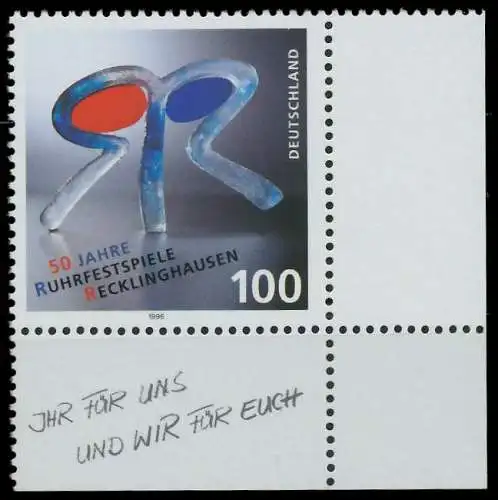 BRD 1996 Nr 1859 postfrisch ECKE-URE 86780A