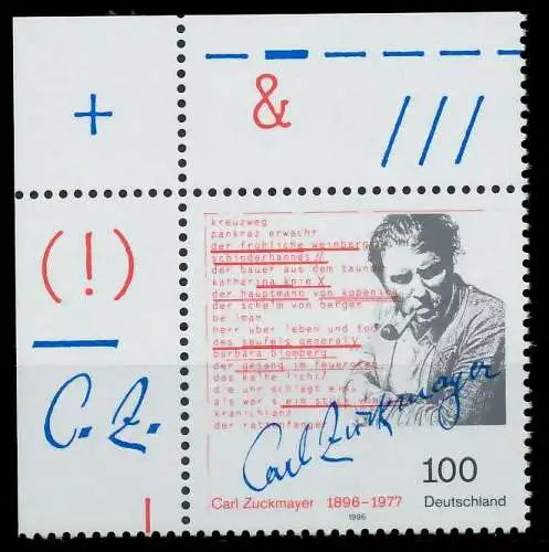 BRD 1996 Nr 1893 postfrisch ECKE-OLI S7993C6