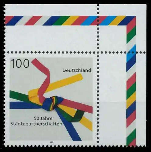 BRD 1997 Nr 1917 postfrisch ECKE-ORE S79965E