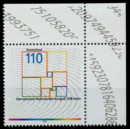 BRD 1998 Nr 2005 postfrisch ECKE-ORE S7AC2CE