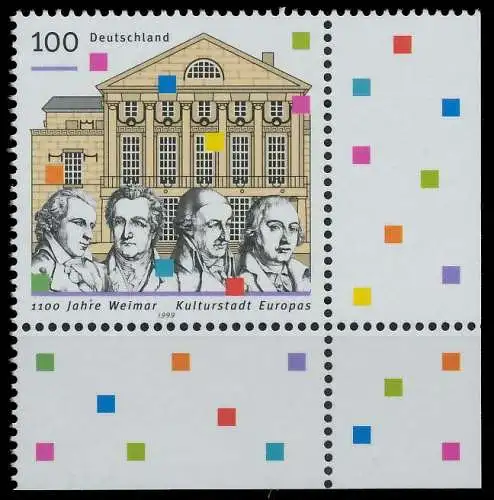 BRD BUND 1999 Nr 2028I postfrisch ECKE-URE 86B5DA